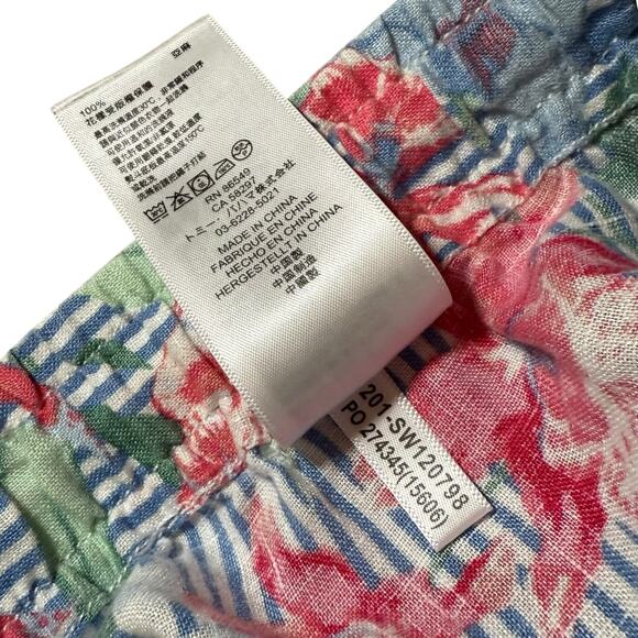 Tommy Bahama Orchid Isle Stripe Linen Easy Pants Tropical Floral Blue Size Small - Picture 6 of 10